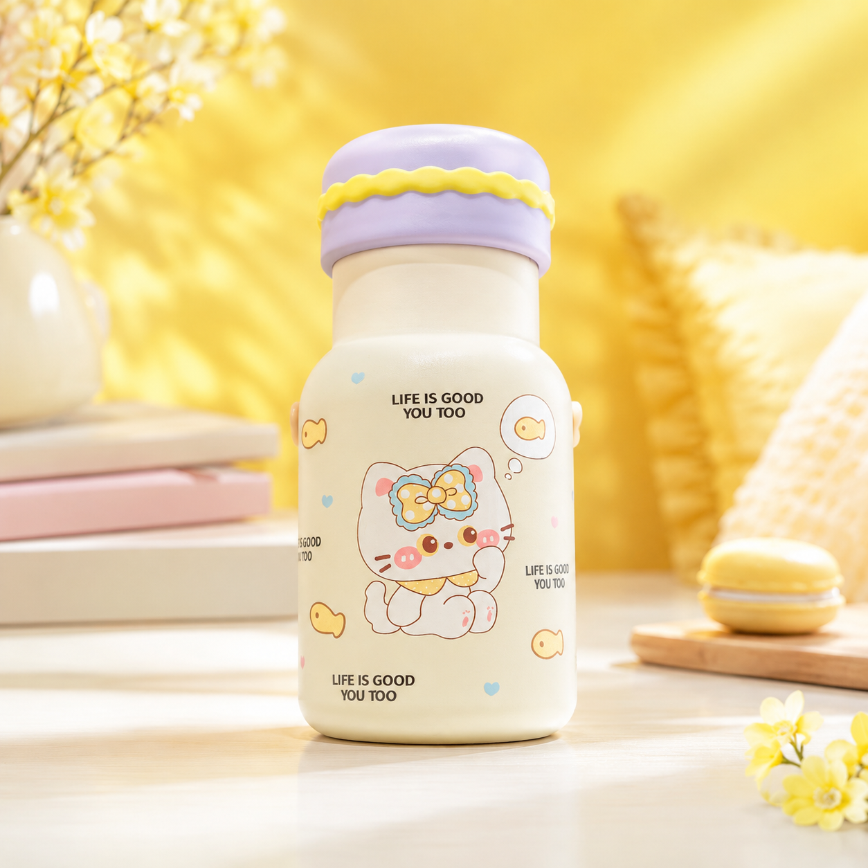 ** Bình giữ nhiệt cổ lọ hình mèo/gấu 500ml