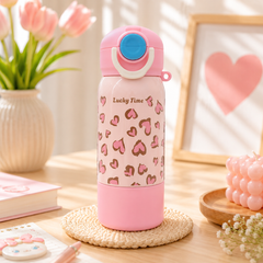 ** Bình giữ nhiệt họa tiết Beo hồng/nâu/xd 420ml