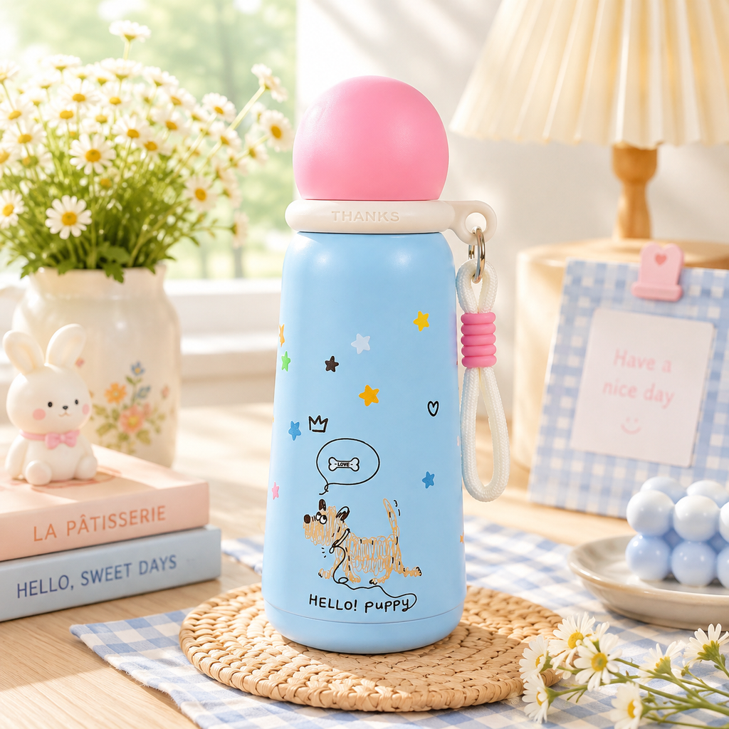 ** Bình giữ nhiệt gấu trúc/cún nắp tròn 460ml