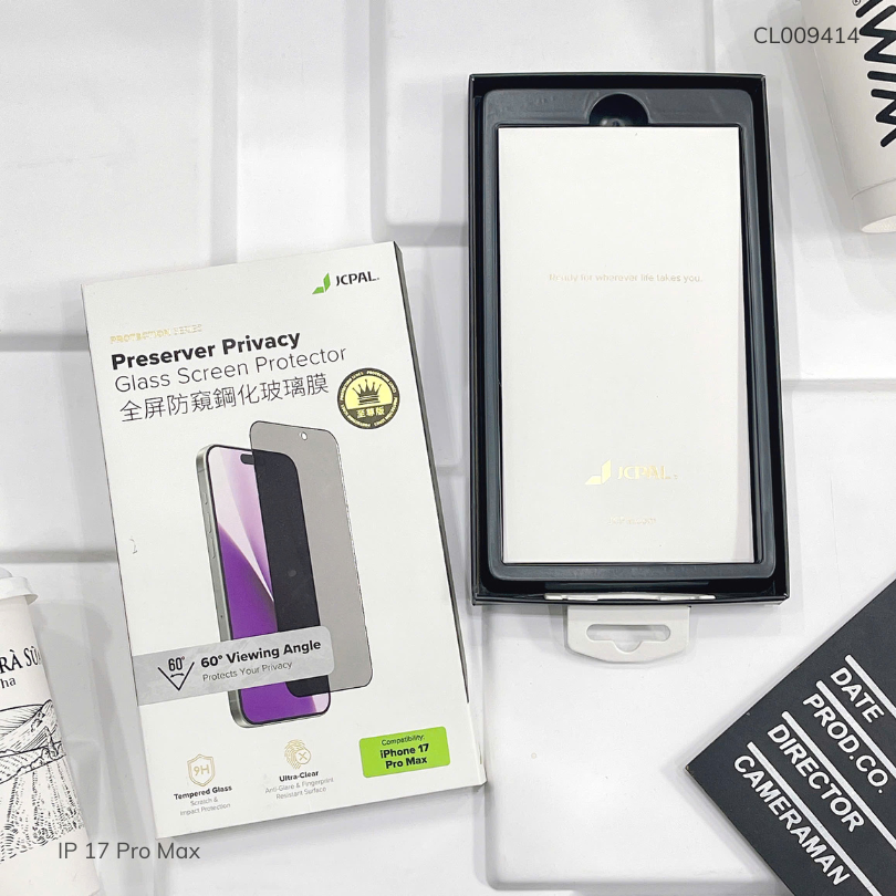 Dán cường lực iPhone 17 Pro Max Jcpal chống nhìn trộm