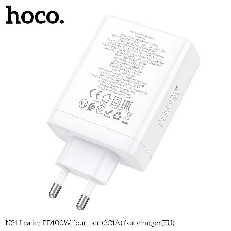 ** Cóc sạc Hoco N31 1U 3C 100W
