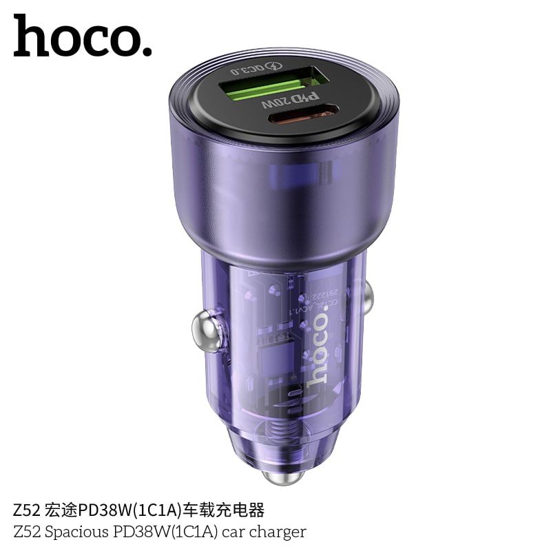 [C] ** Sạc xe hơi Hoco Z52 1U 1C 30W