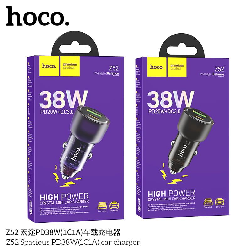 [C] ** Sạc xe hơi Hoco Z52 1U 1C 30W
