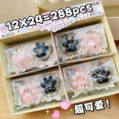 ** Slime 2 chân mèo thạch trong hồng/đen