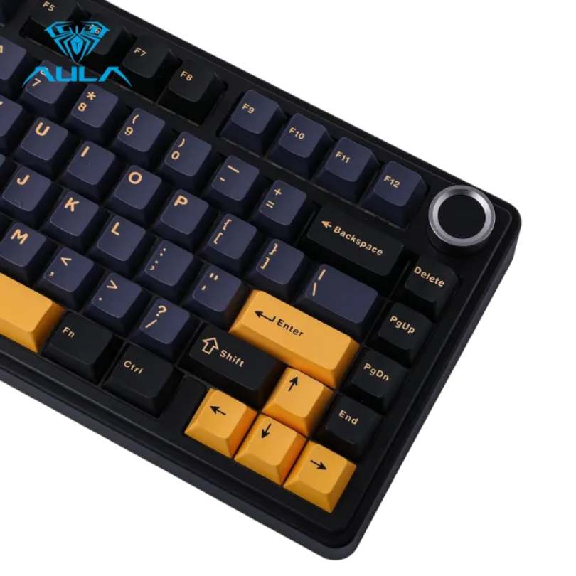 ** Bàn phím cơ Aula F75 Đen xanh đậm cam, Pink Switch