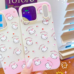 ** Ốp iPhone 17 Pro 2 lớp nhiều mặt Kitty cài hoa nền vàng