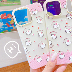 ** Ốp iPhone 12/12 Pro 2 lớp nhiều mặt Kitty cài hoa nền vàng
