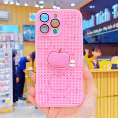 ** Ốp IP 16 Pro Max 2 lớp đính charm bông bảo vệ camera