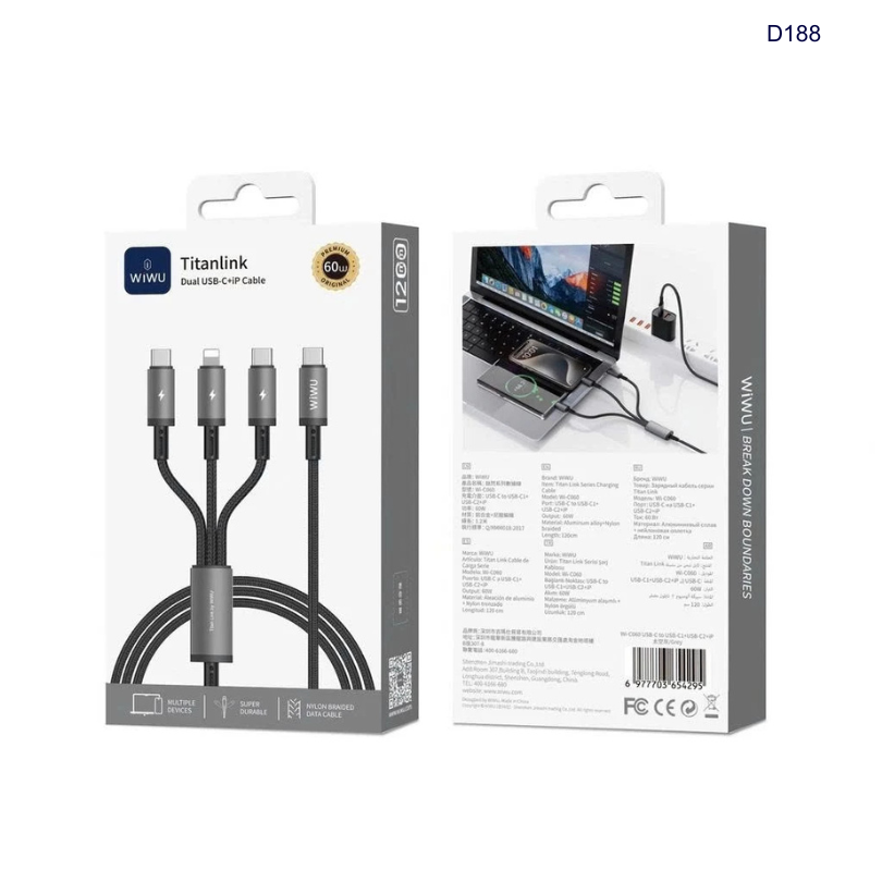 Cáp 3 in 1 Wiwu Titan Link 66W