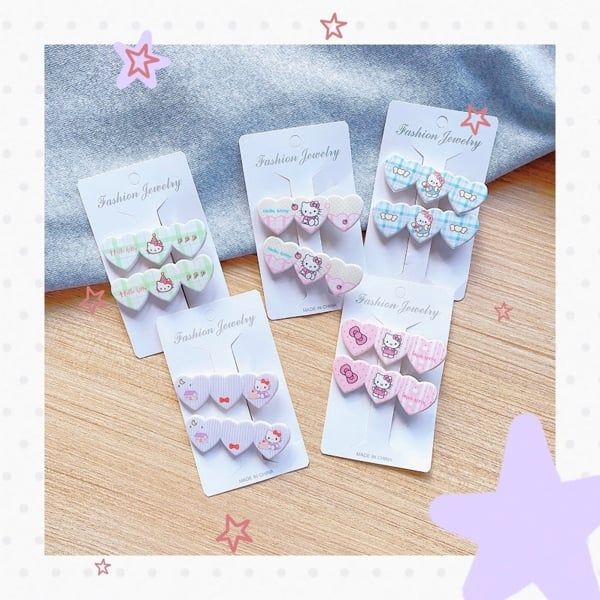 ** Set 2 kẹp tóc 3 tim