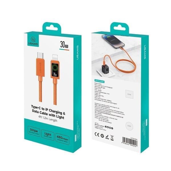 [C] Cáp Type C to Lightning Usams SJ774 30W 1.2m