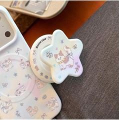 ** Popsocket từ tính ngôi sao mèo nền vàng xanh