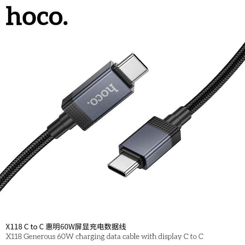 Cáp Type C to Type C Hoco X118 60W 1m