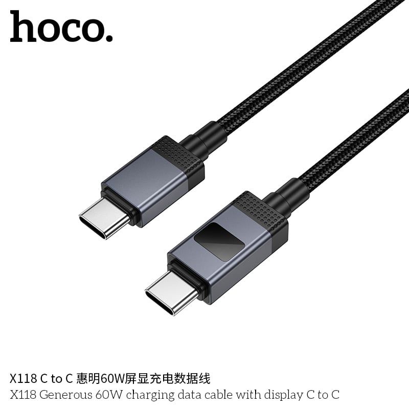 Cáp Type C to Type C Hoco X118 60W 1m