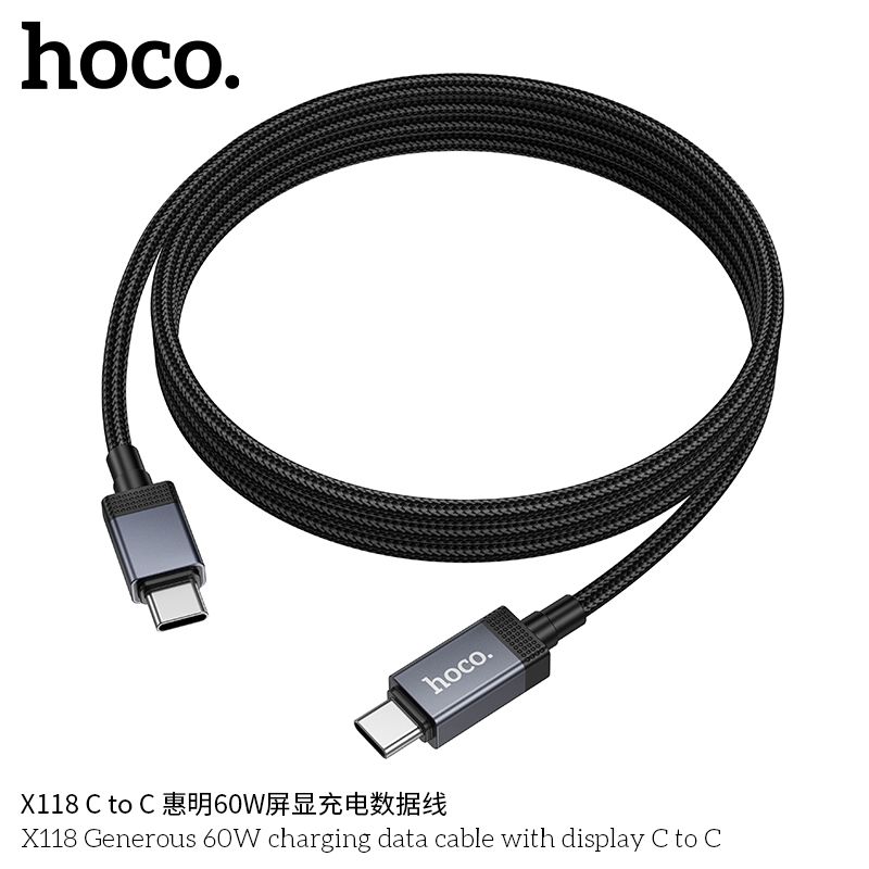 Cáp Type C to Type C Hoco X118 60W 1m