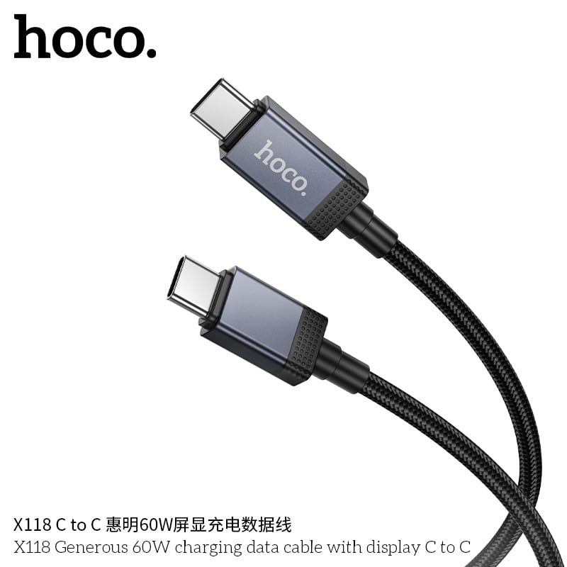 Cáp Type C to Type C Hoco X118 60W 1m
