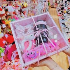 ** Combo Hộp quà + Túi giấy nắp mica size 27cmx27cm (chưa tính ruy băng)