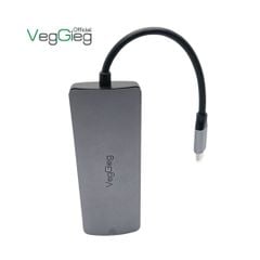 ** Hub chuyển Type C ra Hdmi 3U 3.0 2PD 3.5 SD/TF RJ45 Veggieg V-TC10R
