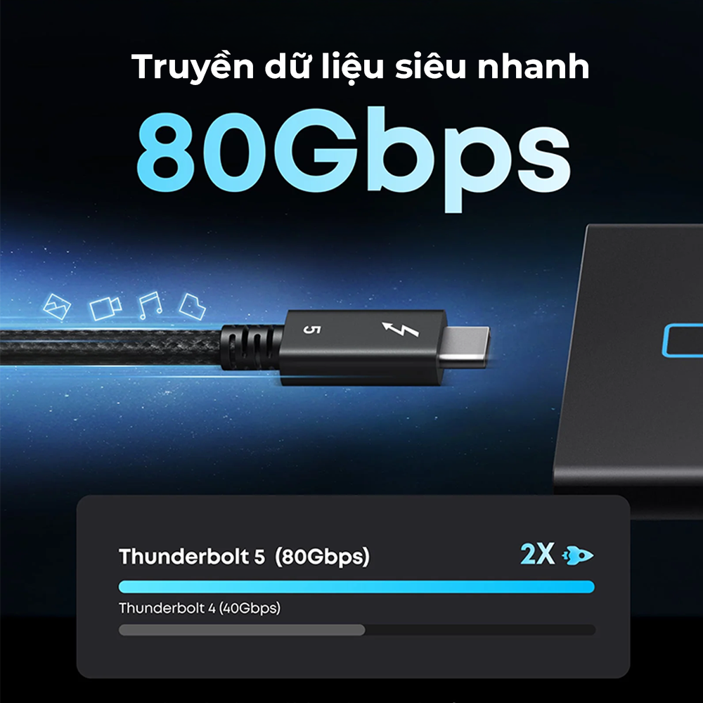 [C] ** Cáp Type C to Type C Anker Prime A84N1 240W 80Gbps, Thunderbolt 5, 8K60Hz 0.5m