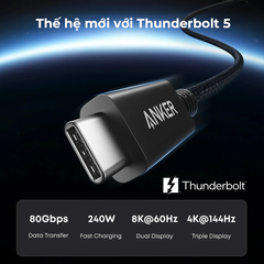 [C] ** Cáp Type C to Type C Anker Prime A84N1 240W 80Gbps, Thunderbolt 5, 8K60Hz 0.5m