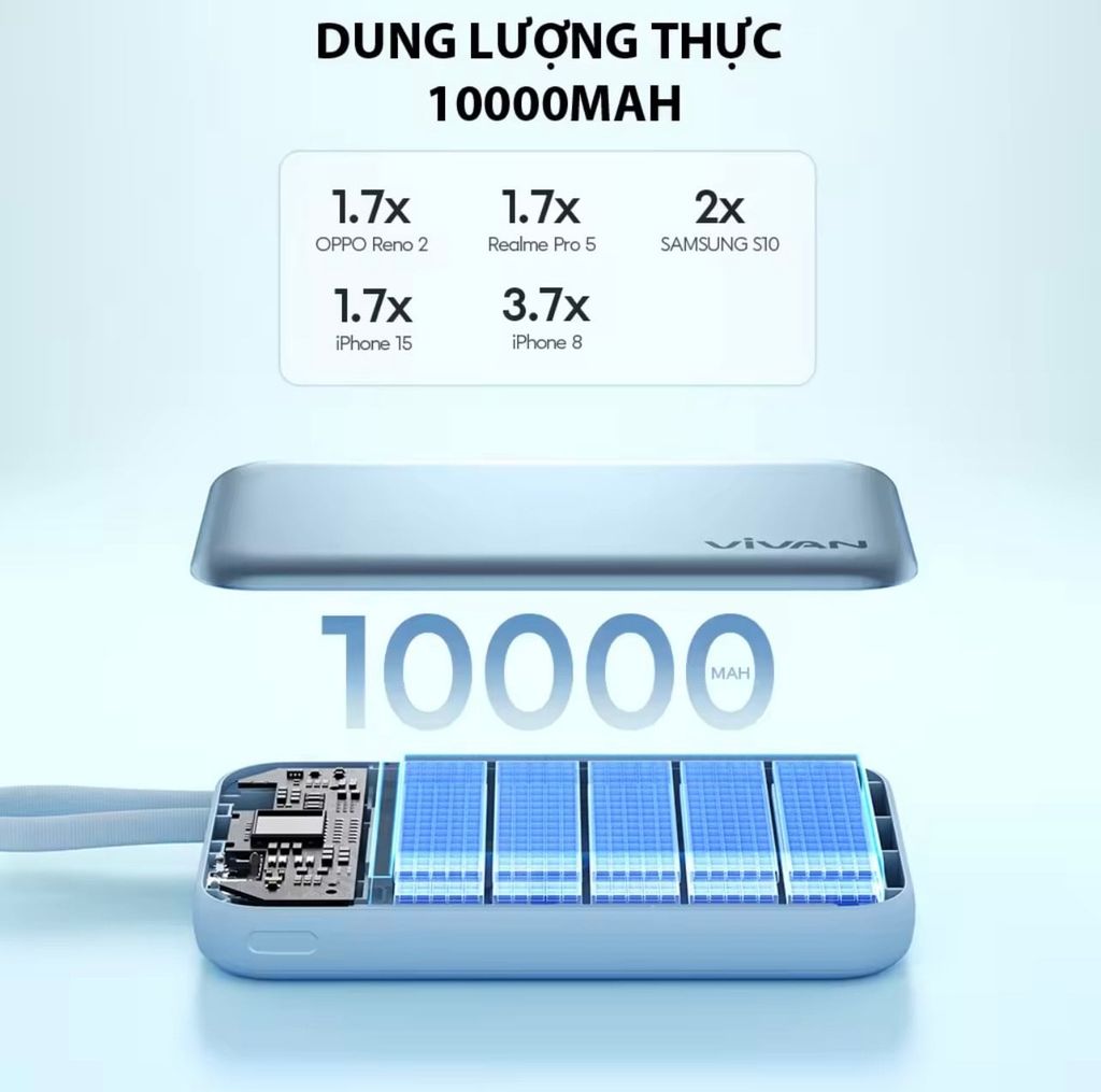 [C] ** Pin dự phòng không dây Vivan VPB-W13 kèm dây