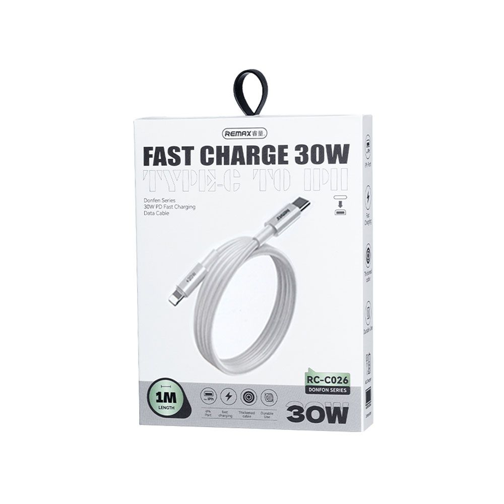 [C] Cáp Type C to Lightning Remax RC-C026 30W 1m