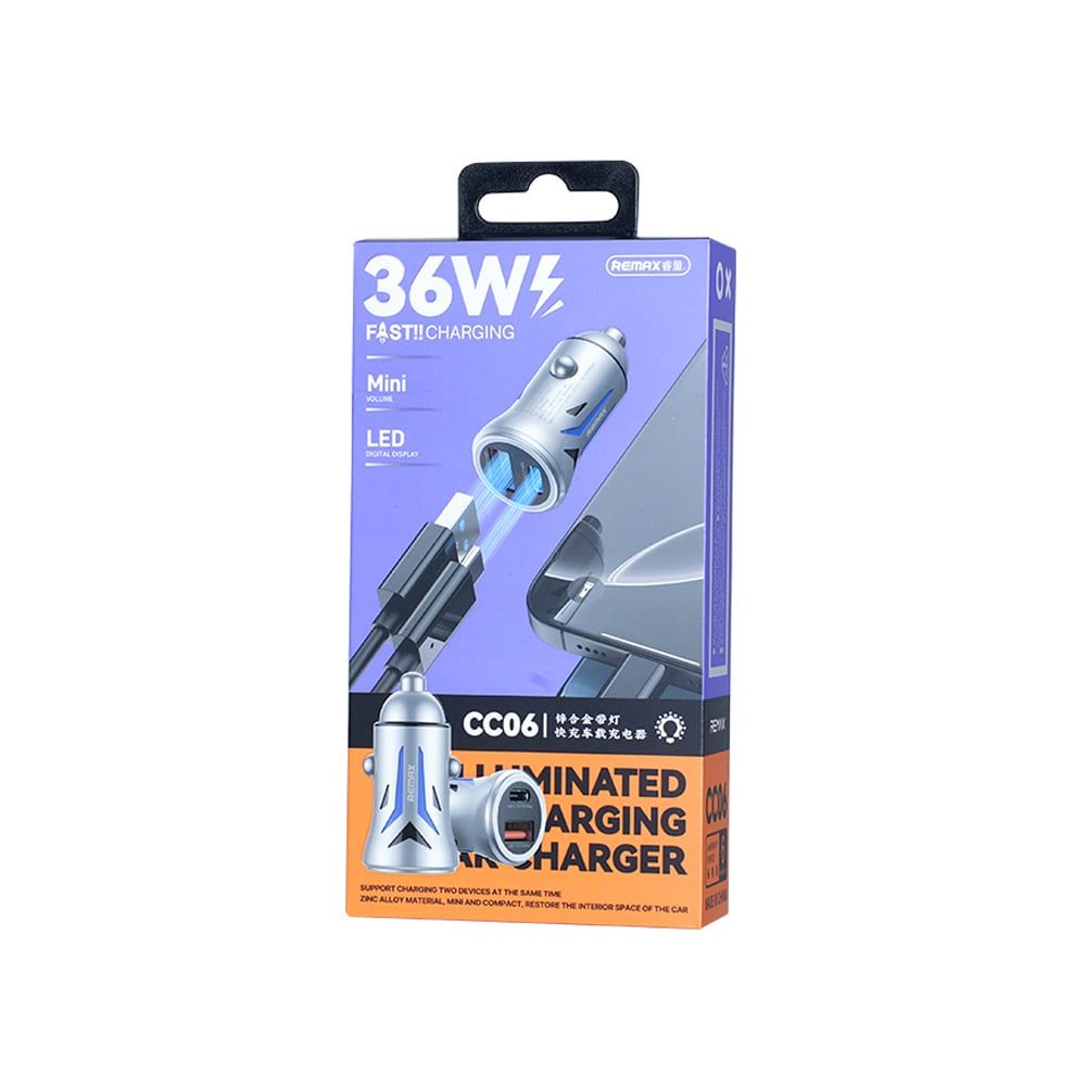 Sạc xe hơi Remax CC06 1U 1C 36W có Bluetooth