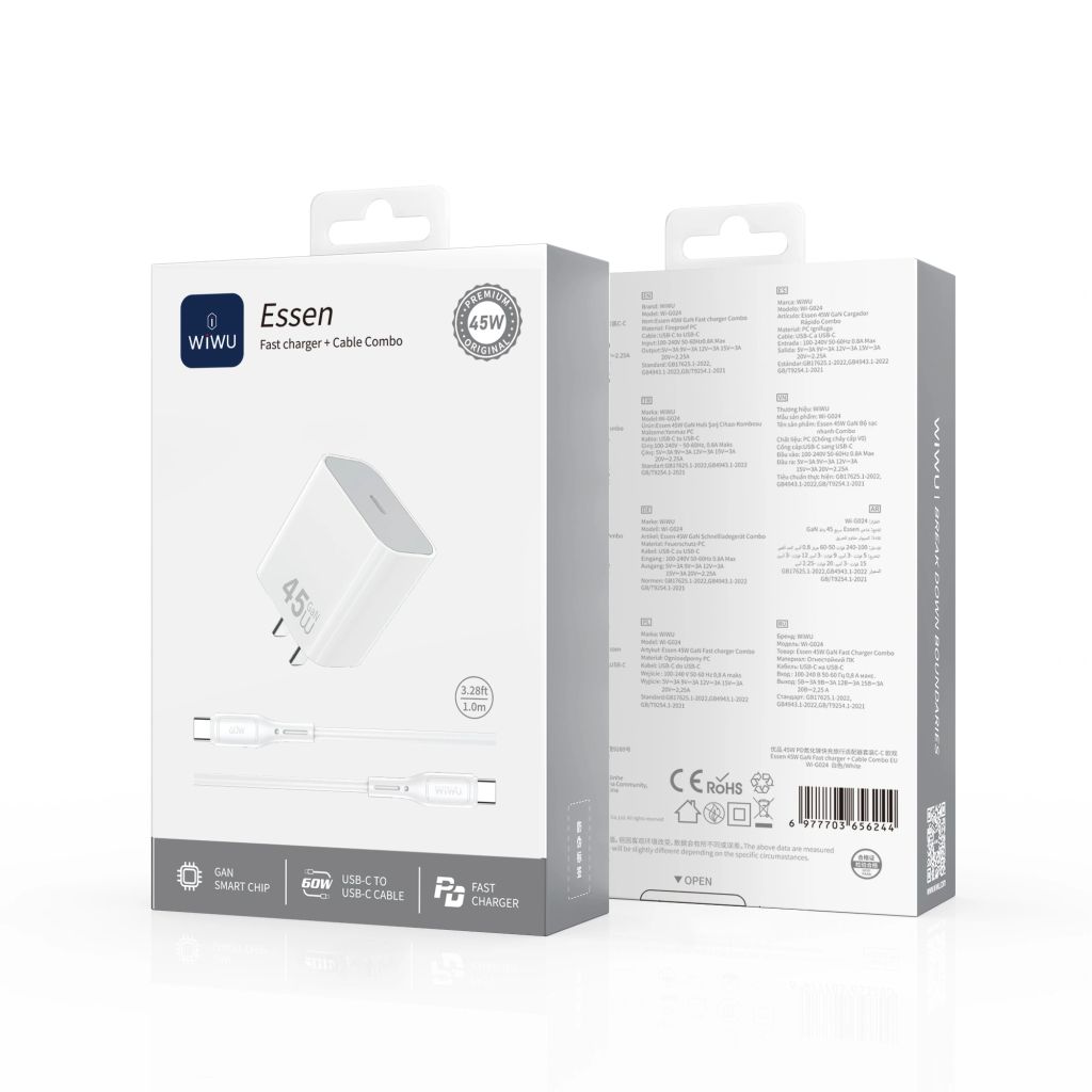 [C] Bộ sạc Type C to Type C Wiwu Essen G024 45W