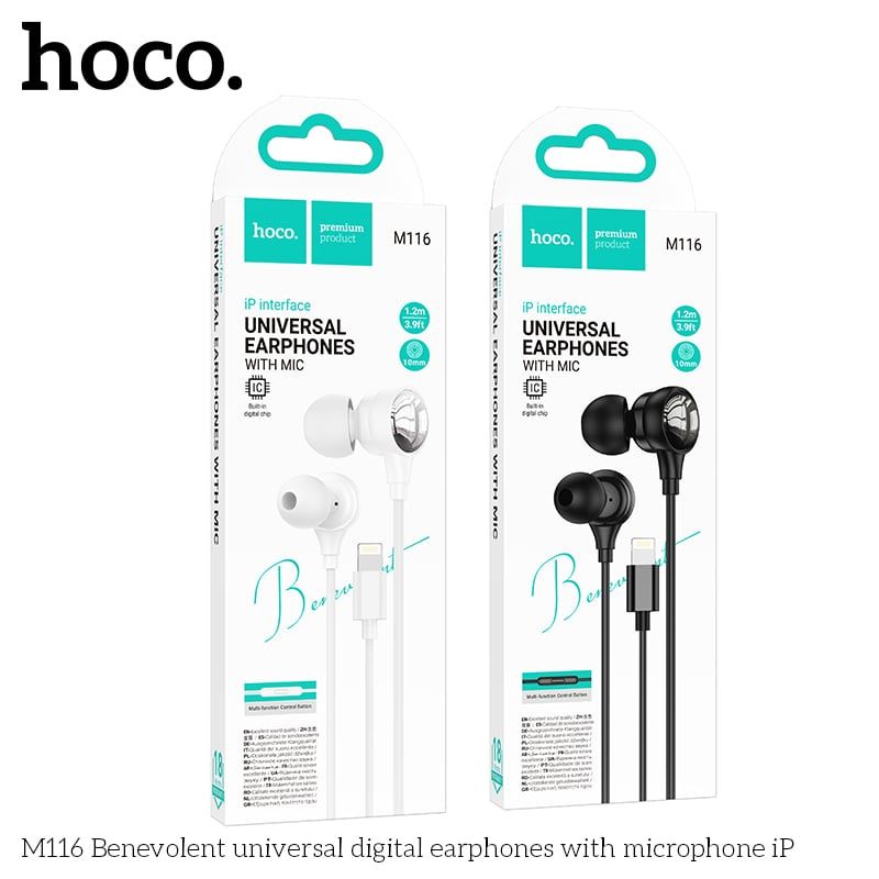 [C] Tai nghe dây hoco M116 cổng Lightning