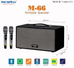 ** Loa Bluetooth kèm 2 Mic Soundmax M66