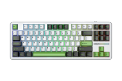** Bàn phím cơ 3 mode Aula F87 Đen trắng xanh lá, Grey Wood V4 Switch