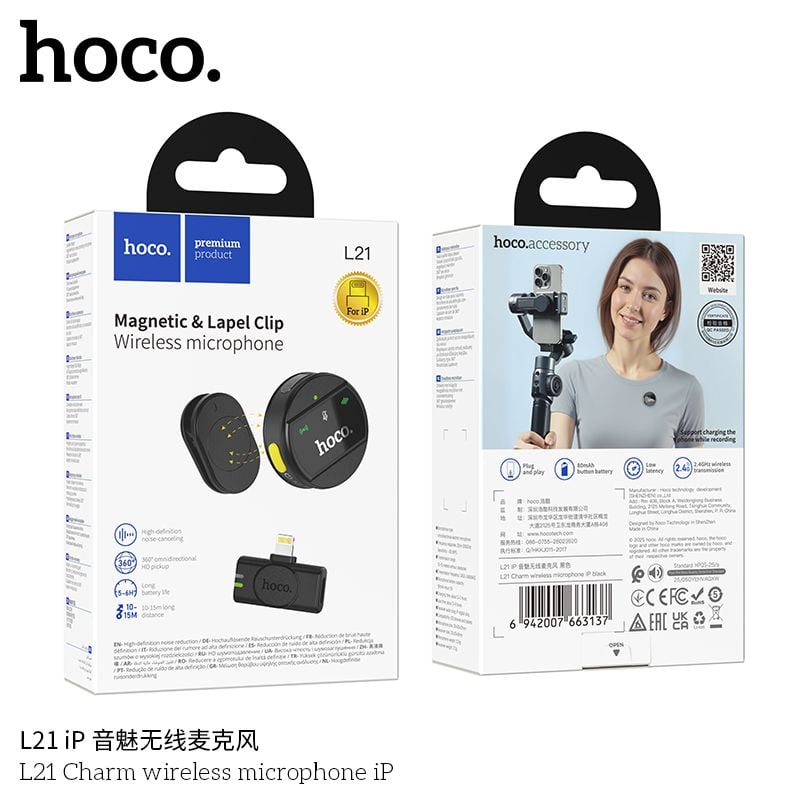 ** Micro cài áo Hoco L21 cổng IP