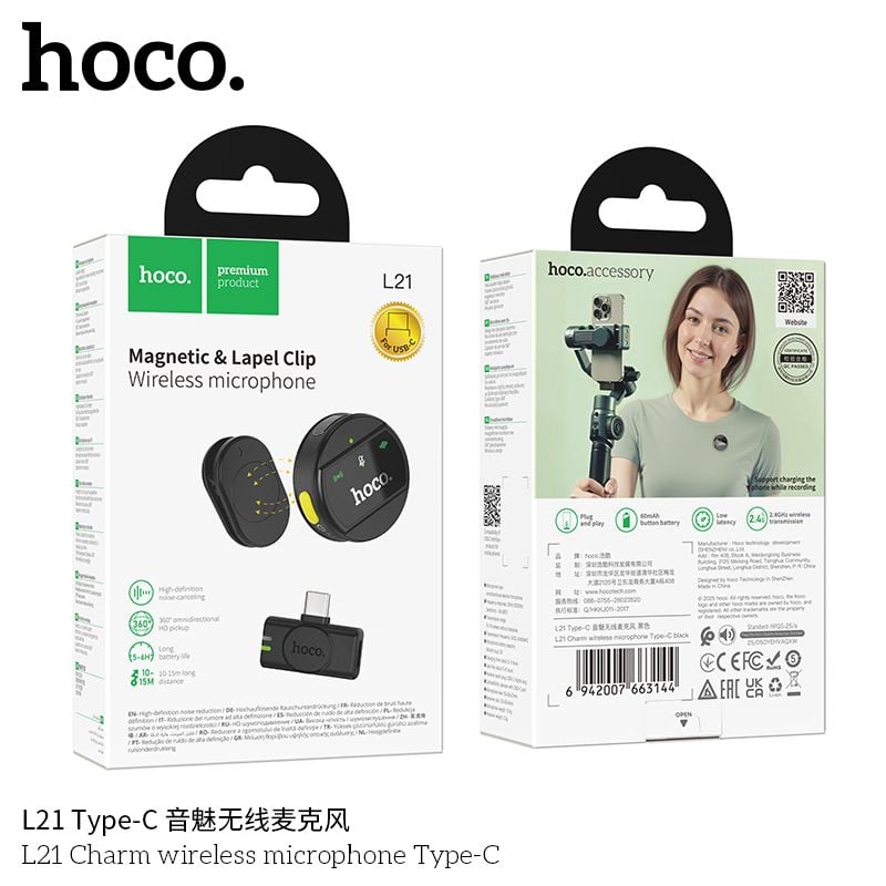 ** Micro cài áo Hoco L21 cổng Type C