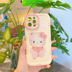 Ốp IP 14 Pro Max dẻo Hello Kitty viền kitty