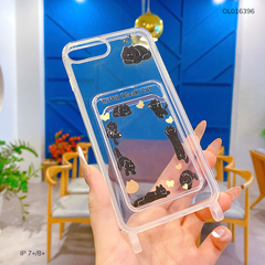 Ốp IP 7+/8+ dẻo trong khe ví Little Black Cat