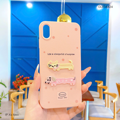 Ốp IP Xs Max dẻo hồng vân sần Puppy Your Life