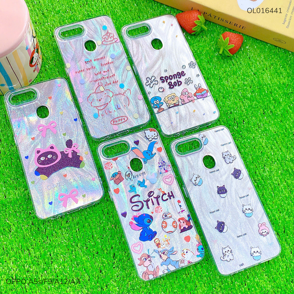 Ốp Oppo A5s/F9/A12/A7 vân ánh sóng nhiều hình
