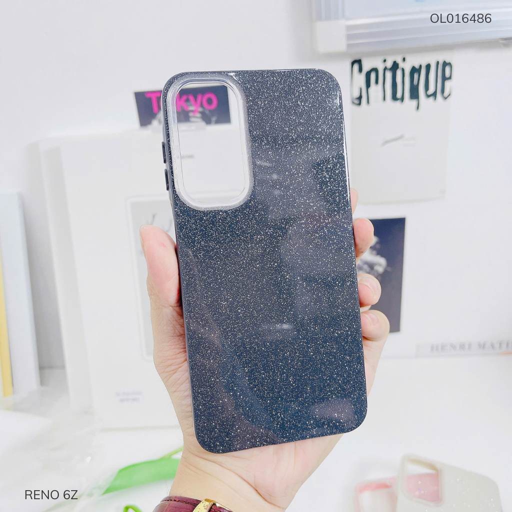** Ốp Reno 6Z lưng cứng kim tuyến nhiều màu