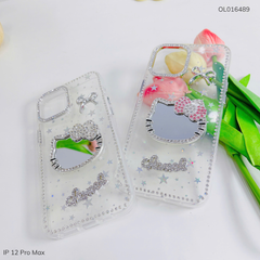 ** Ốp IP 12 Pro Max lưng ngôi sao đính Kitty gương