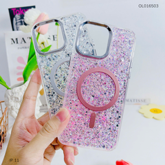 ** Ốp IP 11 giả magsafe hạt kim tuyến