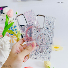 ** Ốp SS S24 Fe 5G giả magsafe hạt kim tuyến