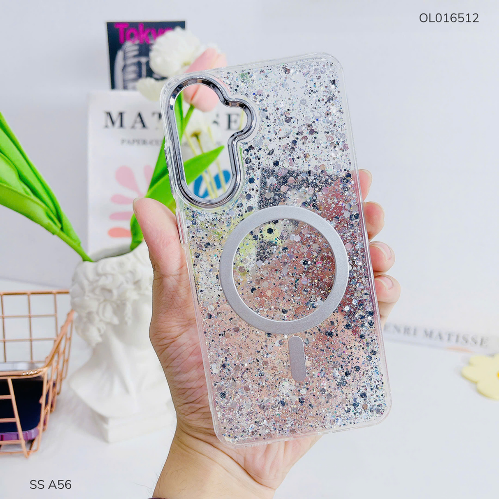 ** Ốp SS A56 giả magsafe hạt kim tuyến