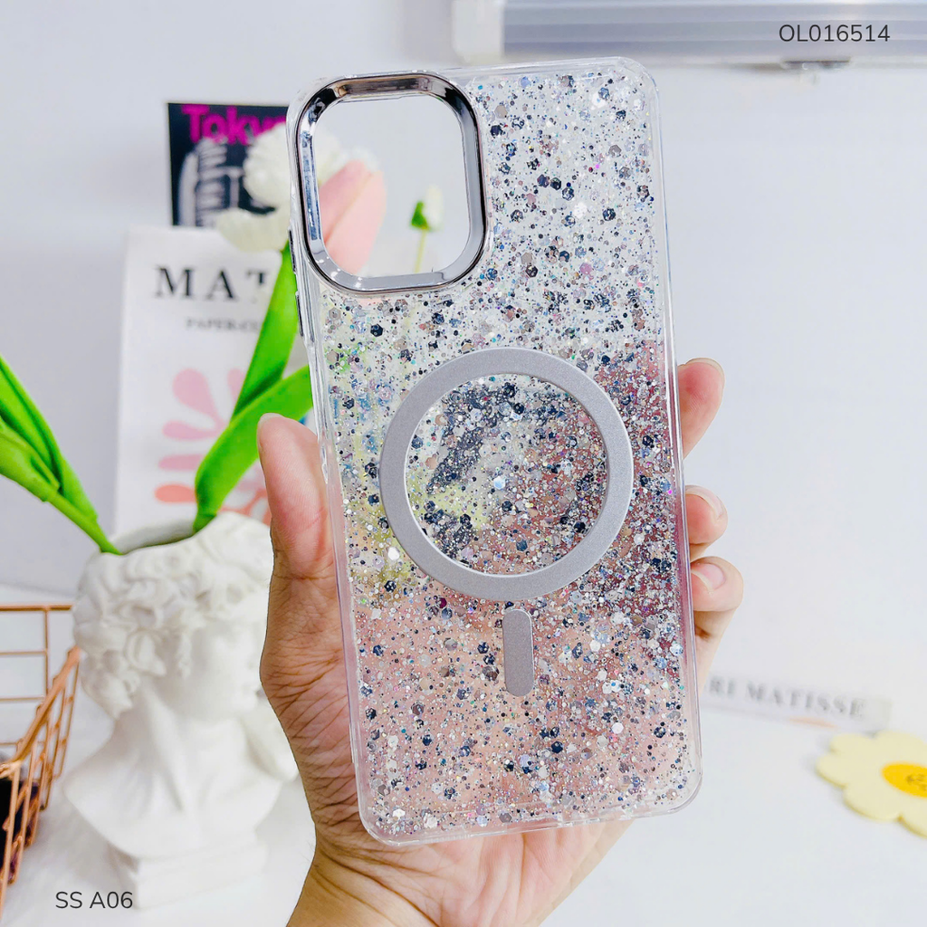 ** Ốp SS A06 5G giả magsafe hạt kim tuyến