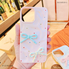 Ốp IP 12 Pro Max dẻo gồ ghề chấm bi màu