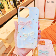 Ốp IP 14 Plus/15 Plus dẻo gồ ghề chấm bi màu