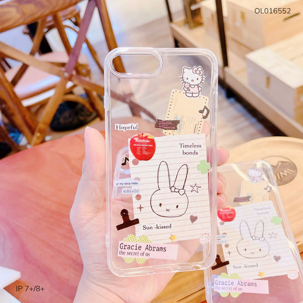 Ốp IP 7+/8+ dẻo trong in hình thỏ Gracie Abrom