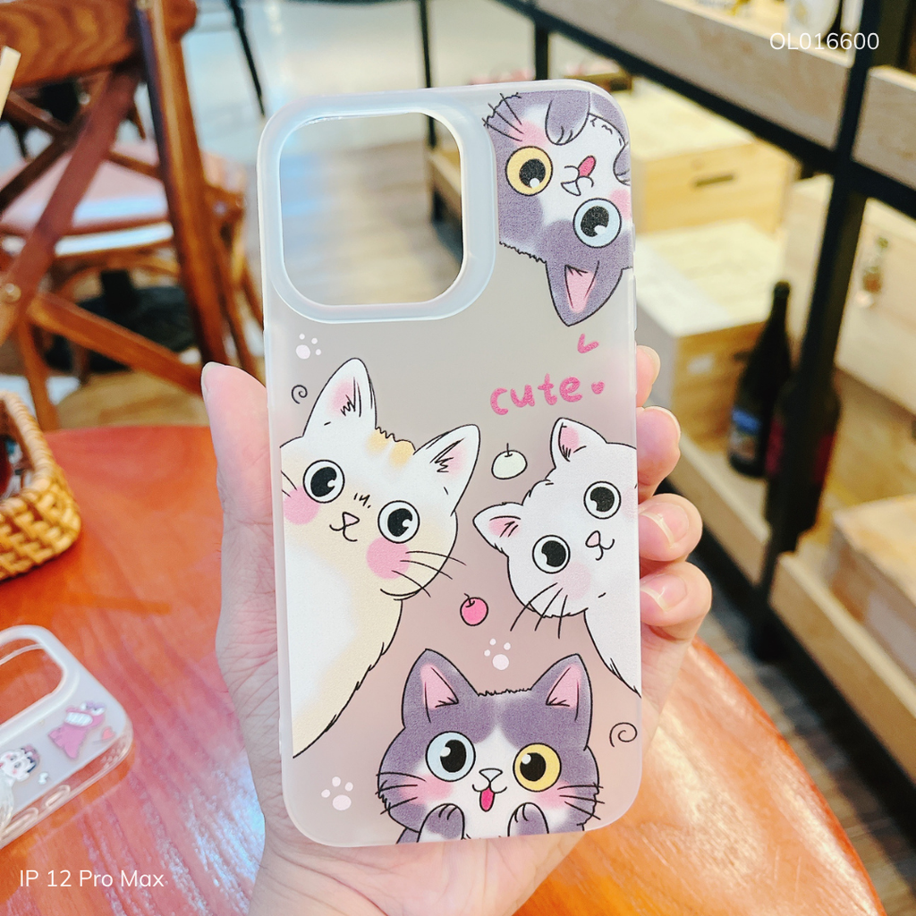 ** Ốp IP 12 Pro Max dẻo lưng nhám viền trong nhiều hình