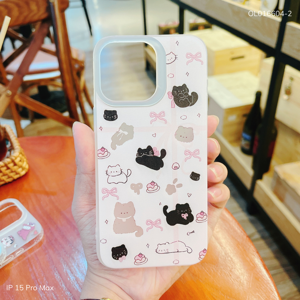 ** Ốp IP 15 Pro Max dẻo lưng nhám viền trong nhiều hình