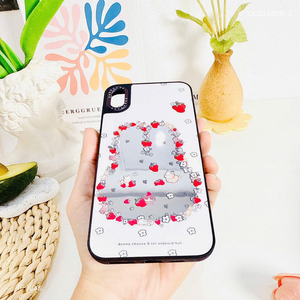 Ốp IP X tráng gương viền đen nhiều hình