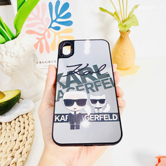 Ốp IP Xs Max tráng gương viền đen nhiều hình